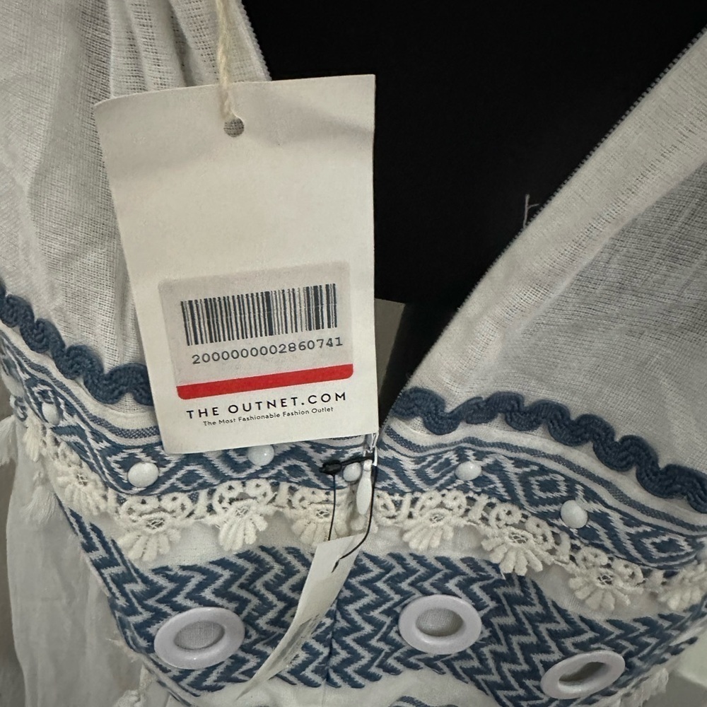 Dodo Bar Or “David” Halter Tie Blue & White Maxi Dress - Size L / 10 NWT - Picture 9 of 13